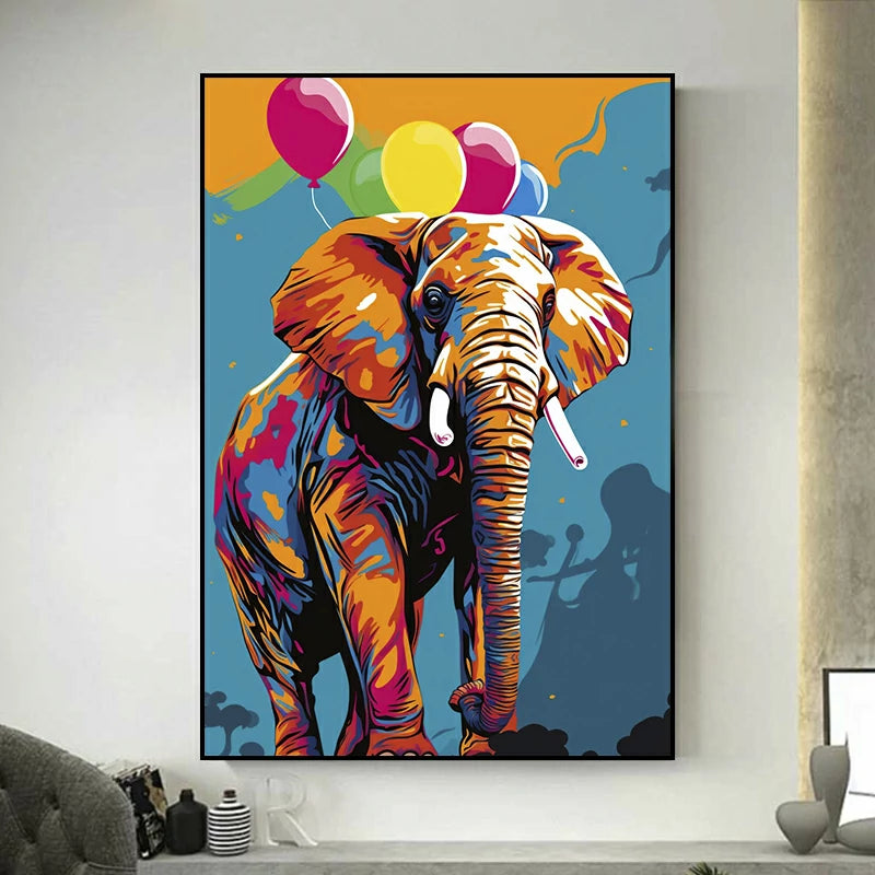 tableau elephant pop art