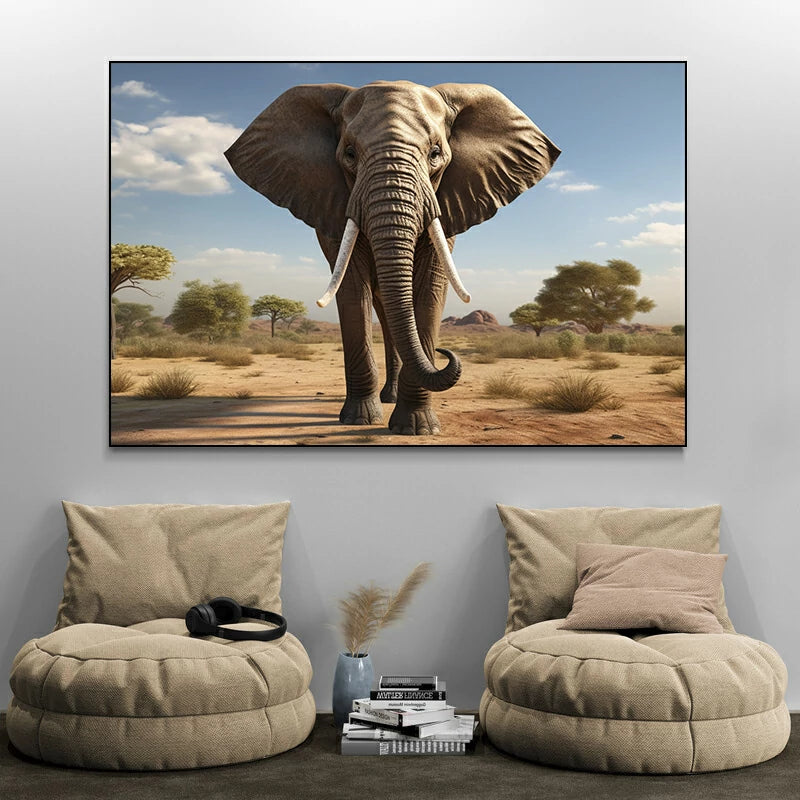 tableau elephant savanaa