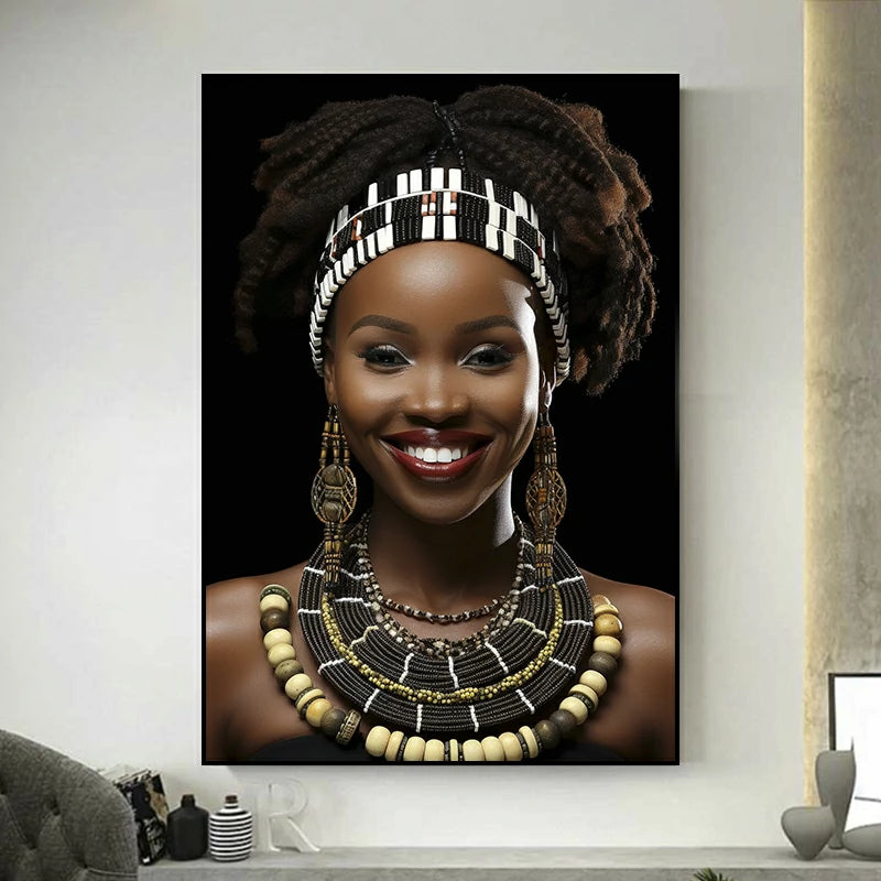 tableau femme africaine bjoux