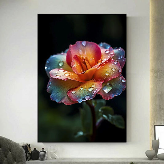 tableau fleur colore