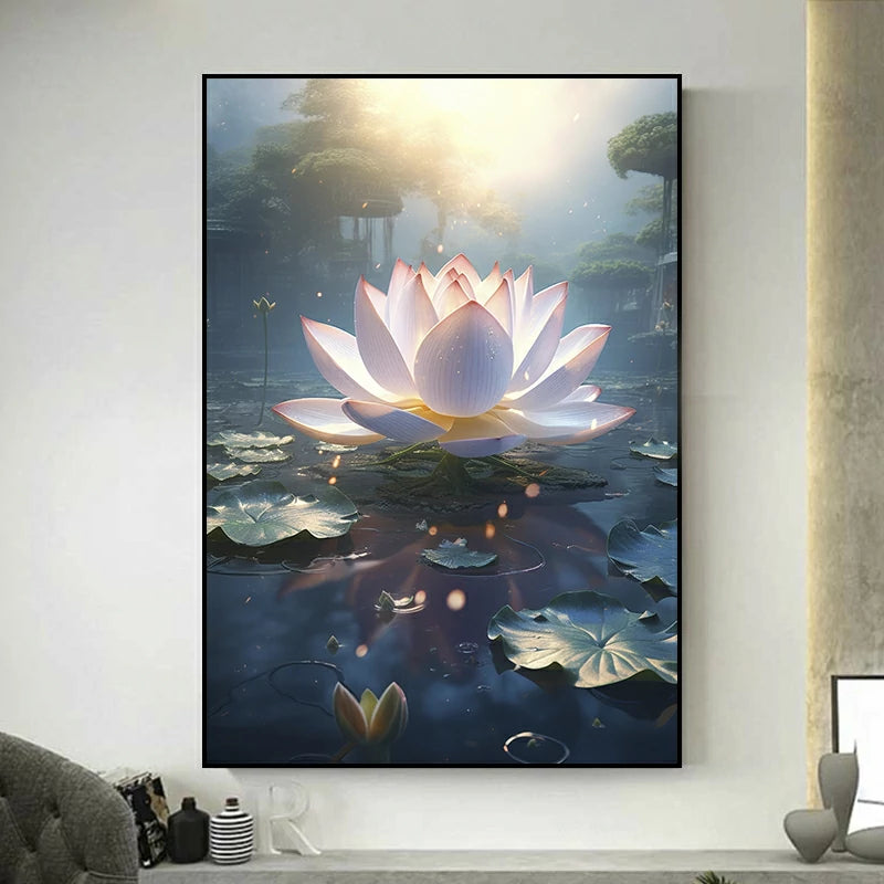 tableau fleur de lotus