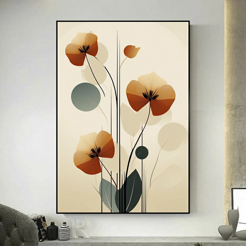 tableau contemporain fleurs