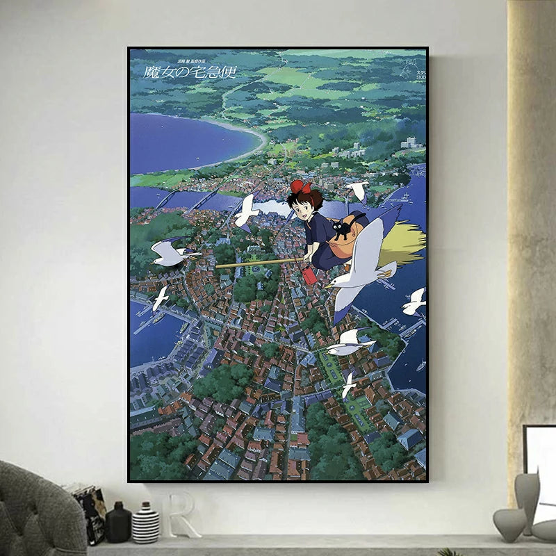 tableau ghibli kiki volant