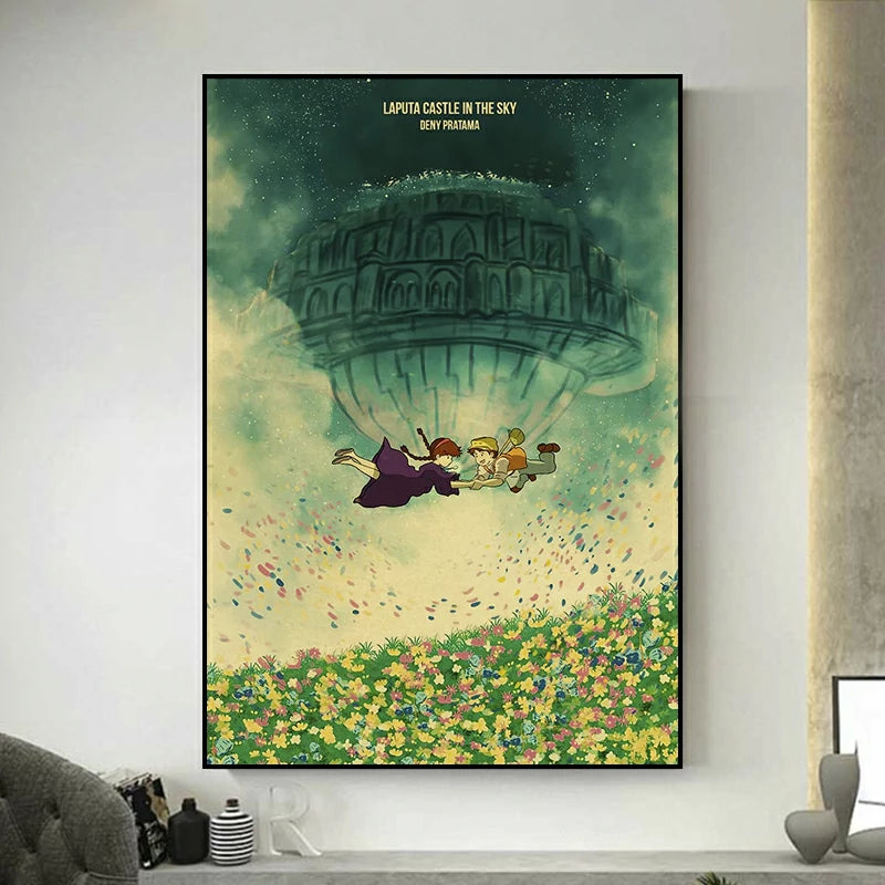 tableau ghibli le chateau dans le ciel