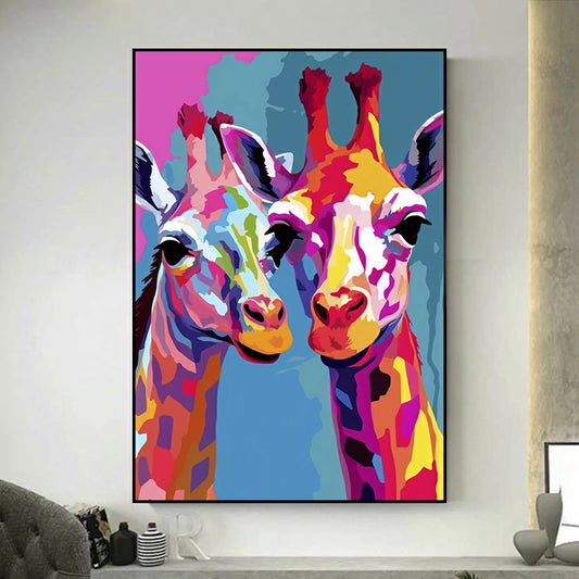 tableau girafe pop art