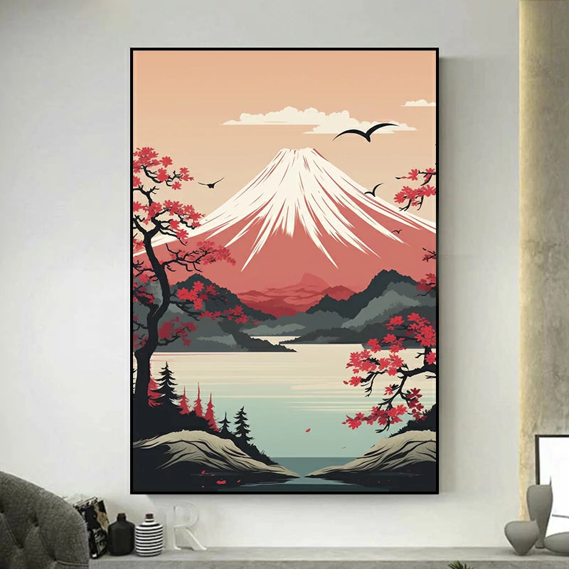 tableau japonais montagne