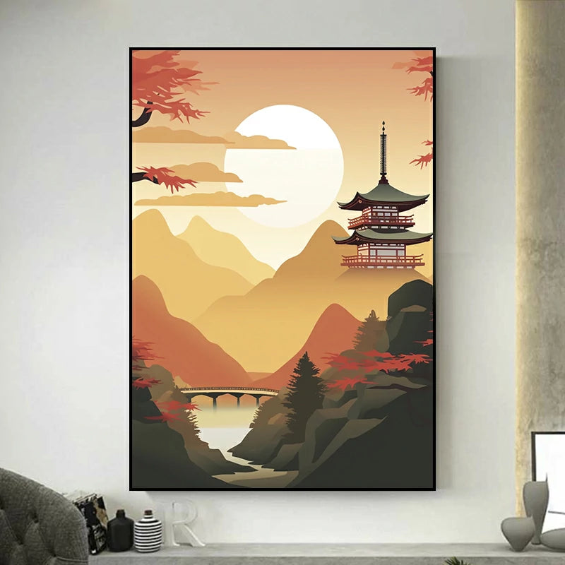 tableau japonais paysage