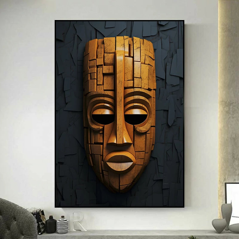 tableau masque africainn