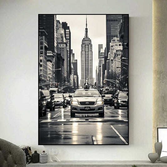 tableau new york noir et blanc