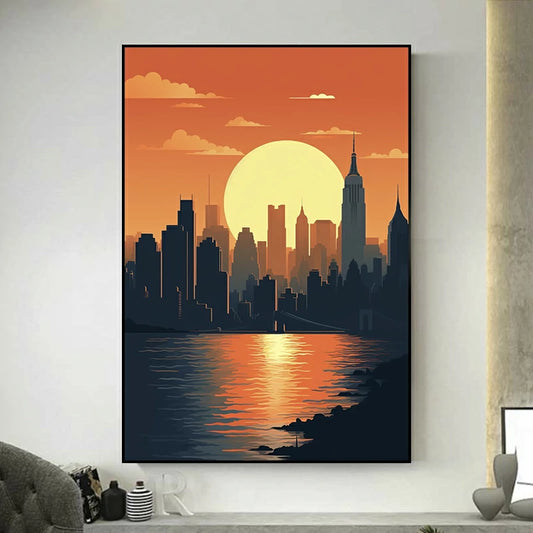 tableau new york soleil couchant