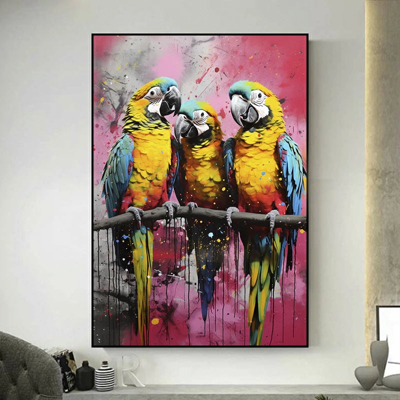 tableau oiseaux colorés