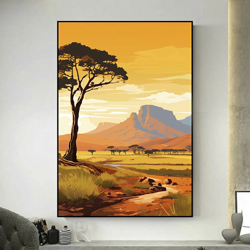 tableau paysage colore