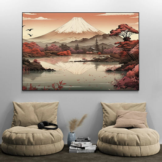 tableau paysage japonais