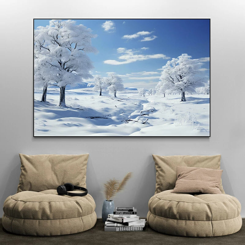 tableau paysage neige