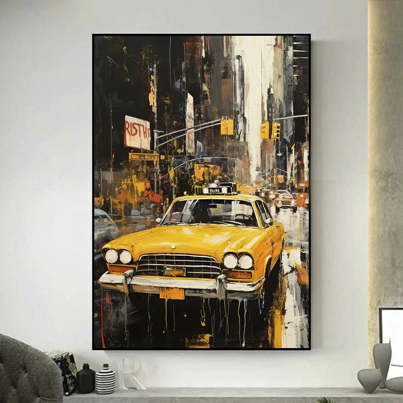NEW YORK - Applique Murale PVC - Décoration Taxi Jaune USA NEW YORK - Applique Murale PVC - Décoration Taxi Jaune USA