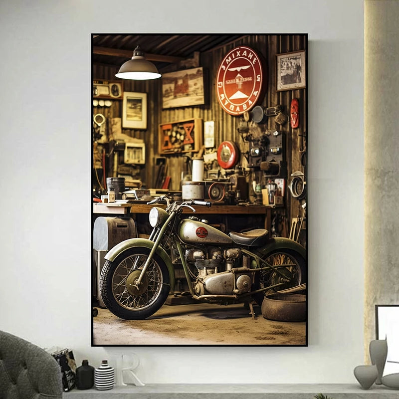 tableau vintage moto