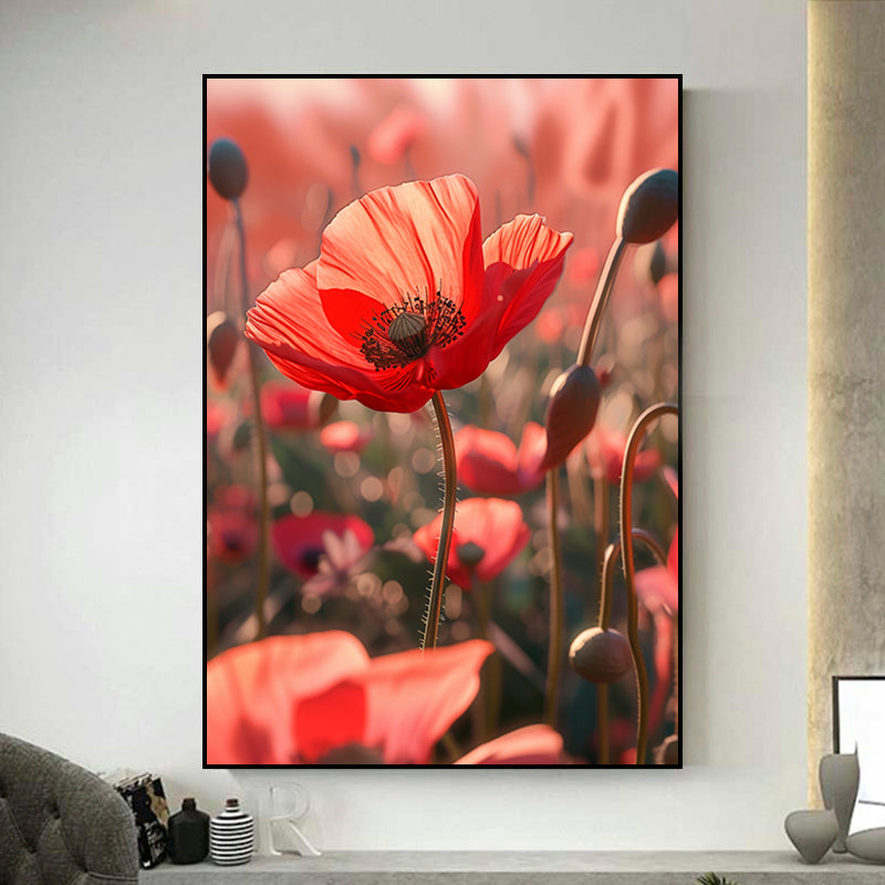 tableau fleurs coquelicot