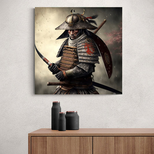 tableau japonais guerrier samourai