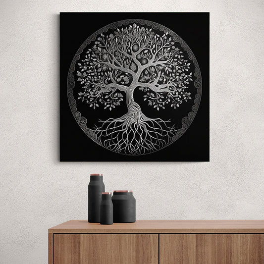 tableau arbre de vie argent