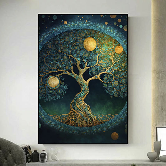 tableau arbre de vie bleu