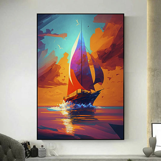 tableau bateau coloré