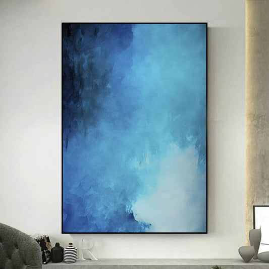 tableau bleu abstrait