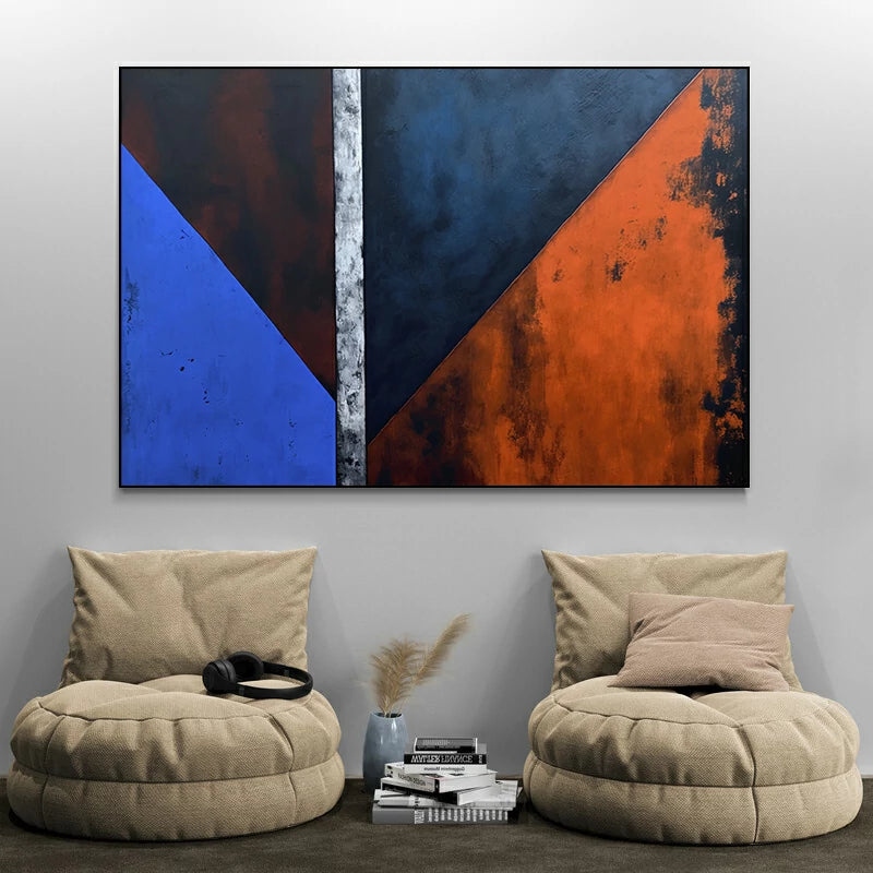 tableau bleu et orange