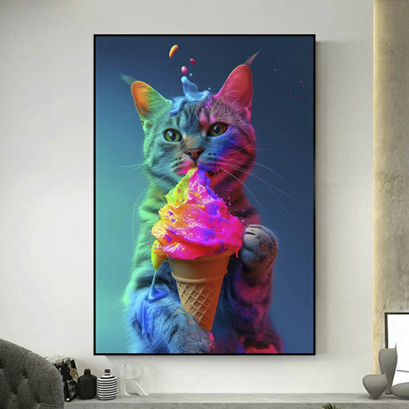 2 Kits Peinture Par Numéros – Paysage Coloré Et Chat étoilé Sur Toile 16x20"