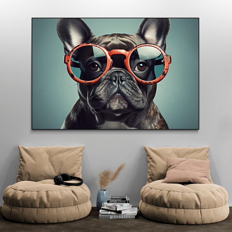 tableau chien lunettes