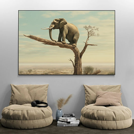 tableau elephant branche