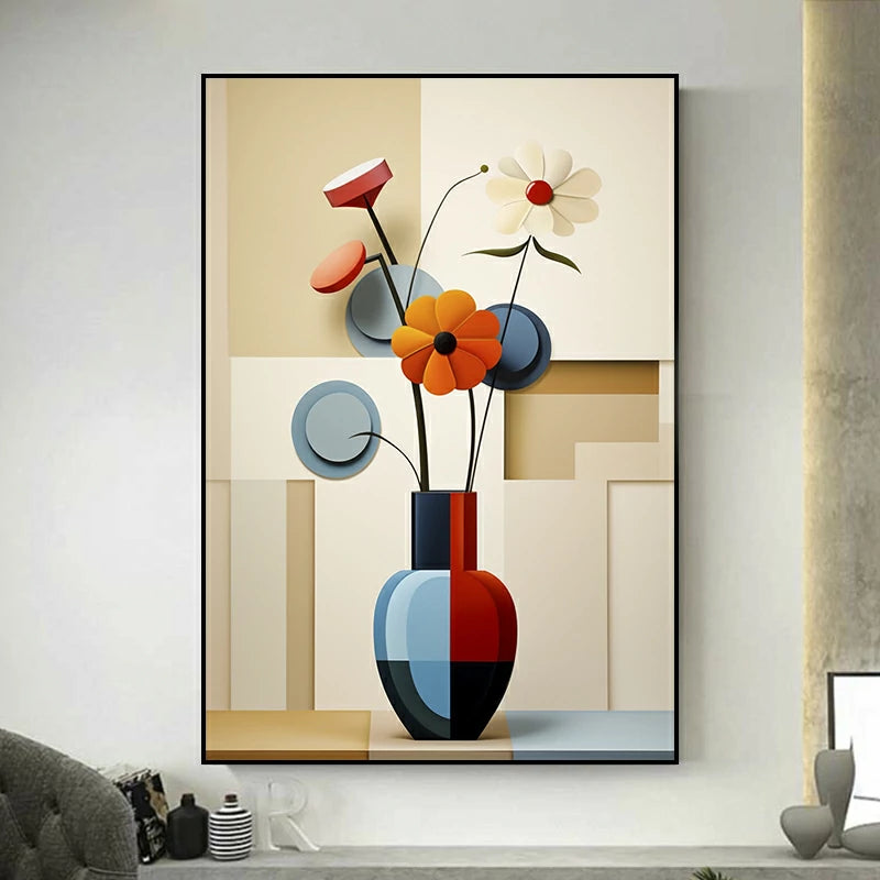 tableau fleurs moderne