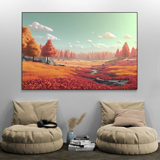 tableau paysage automne