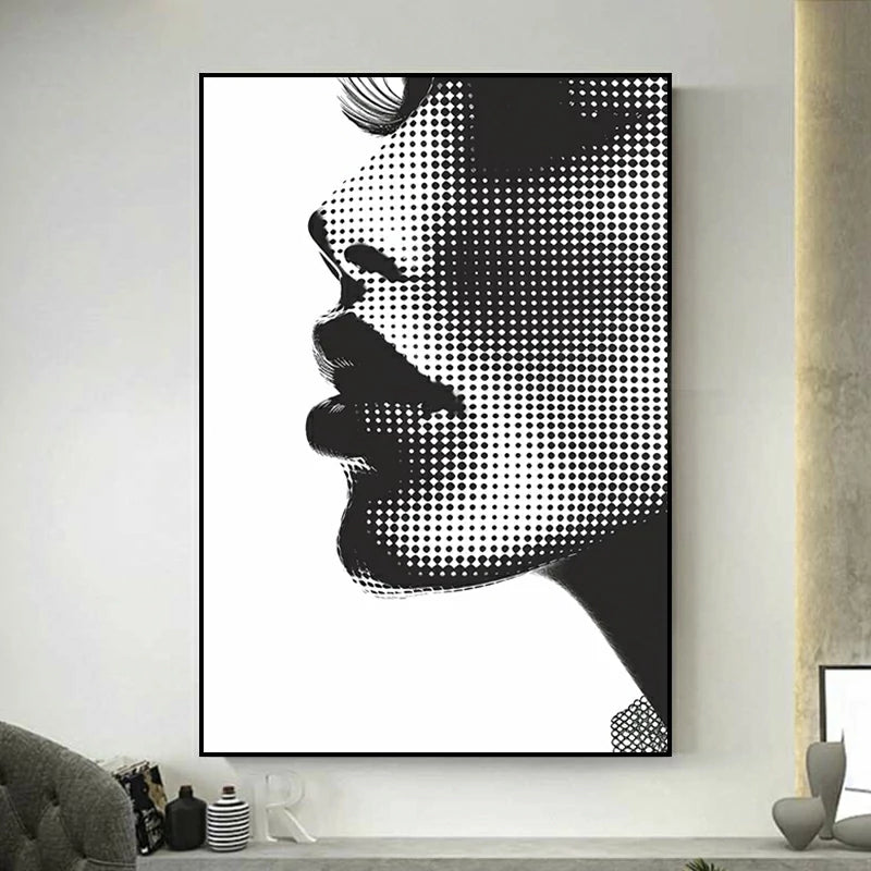 tableau pop art noir et blanc