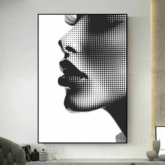 tableau pop art noir et blanc